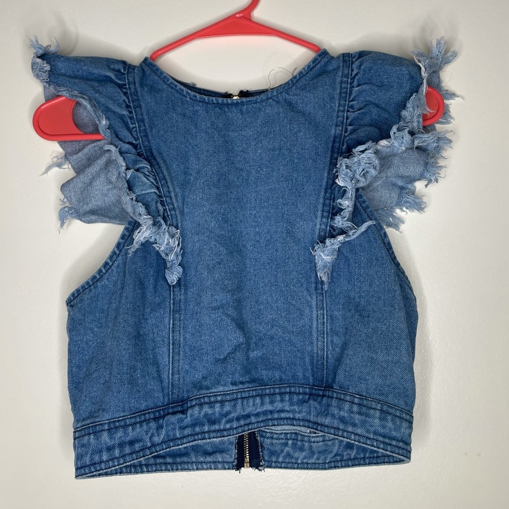 Denim flare sleeve Size: Small top by Forever 21